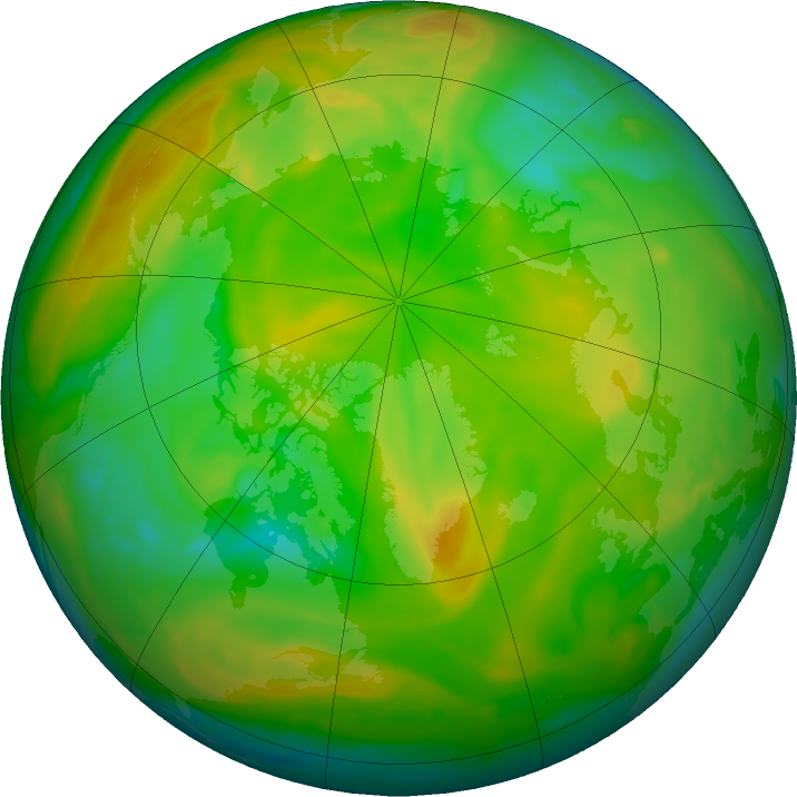 Arctic ozone map for 08 June 2023